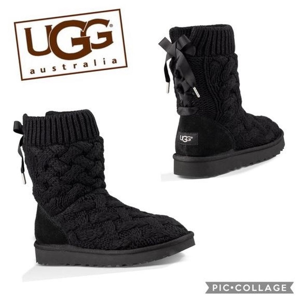Ugg Isla Sweater Boot in Black- size 8 - perfect condition